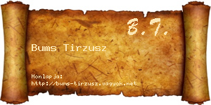 Bums Tirzusz névjegykártya